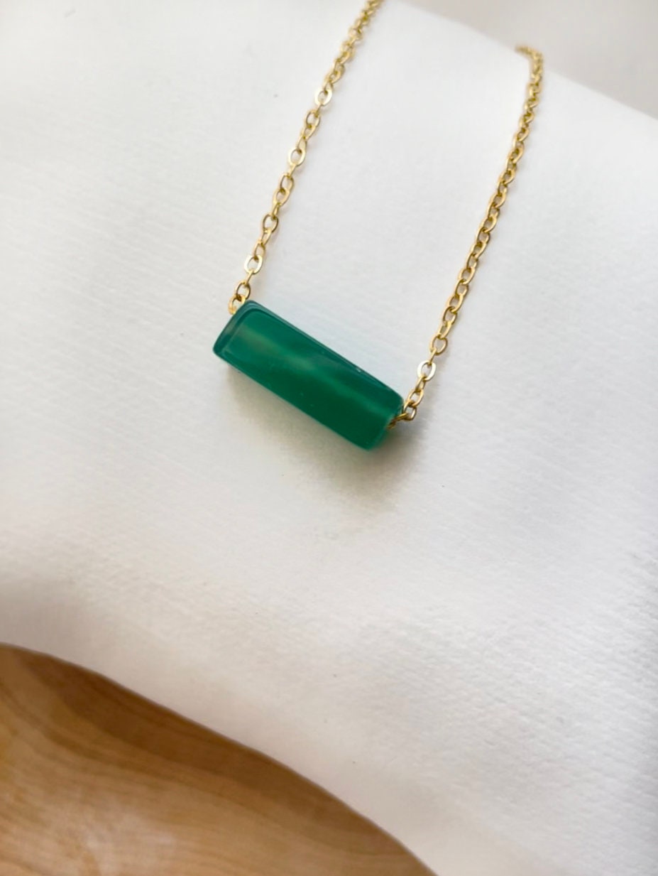 Jade Gold Minimalist Necklace
