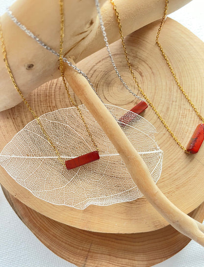 Red Jasper Stone Crystal Necklace