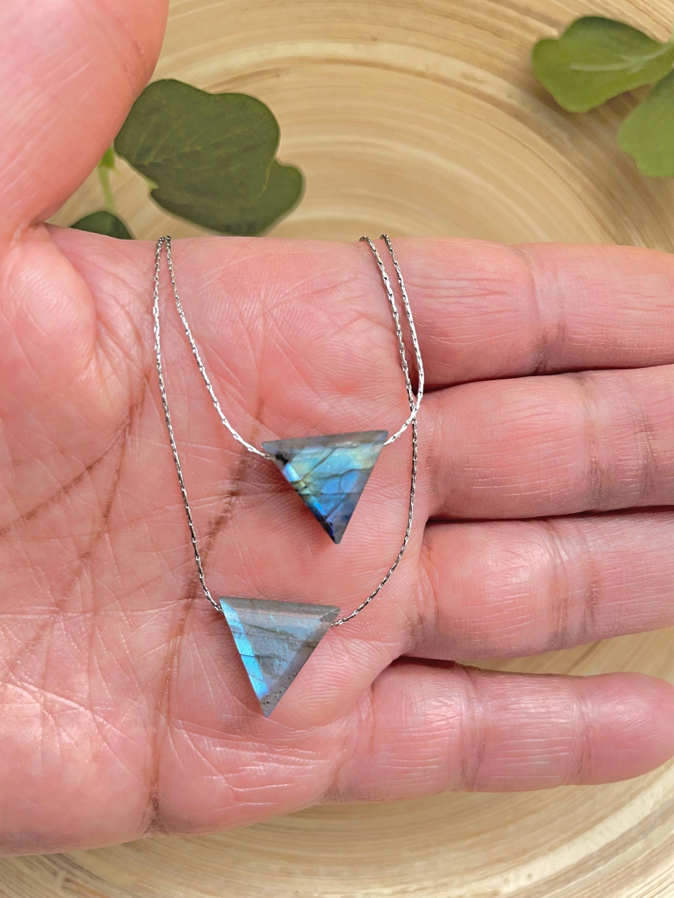 Labradorite Triangular Pendant Necklace
