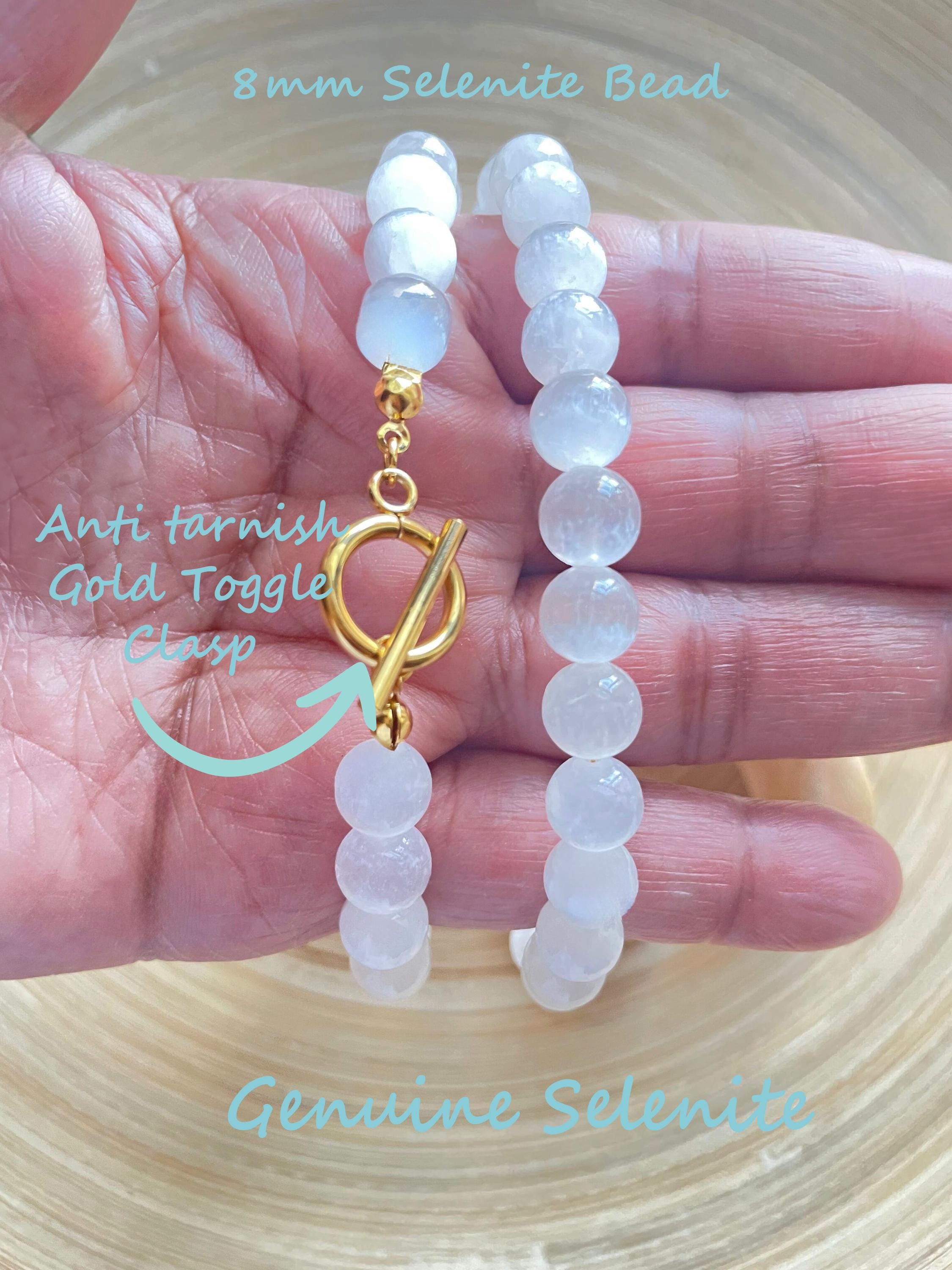 Genuine Selenite Toggle Clasp Necklace