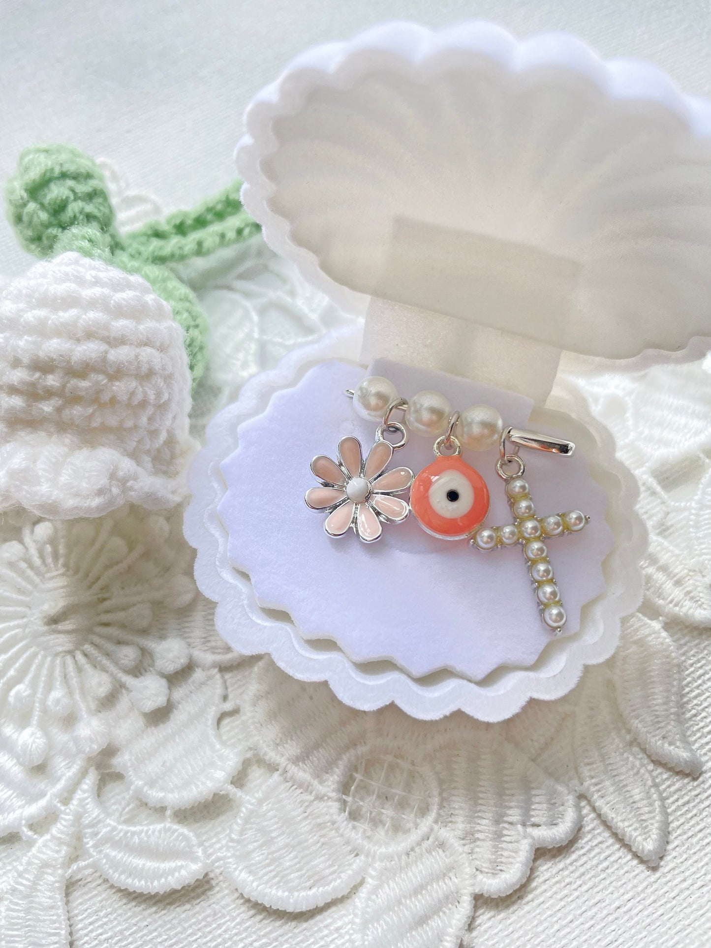 Personalized Silver Baby Pin -Shell Giftbox Included