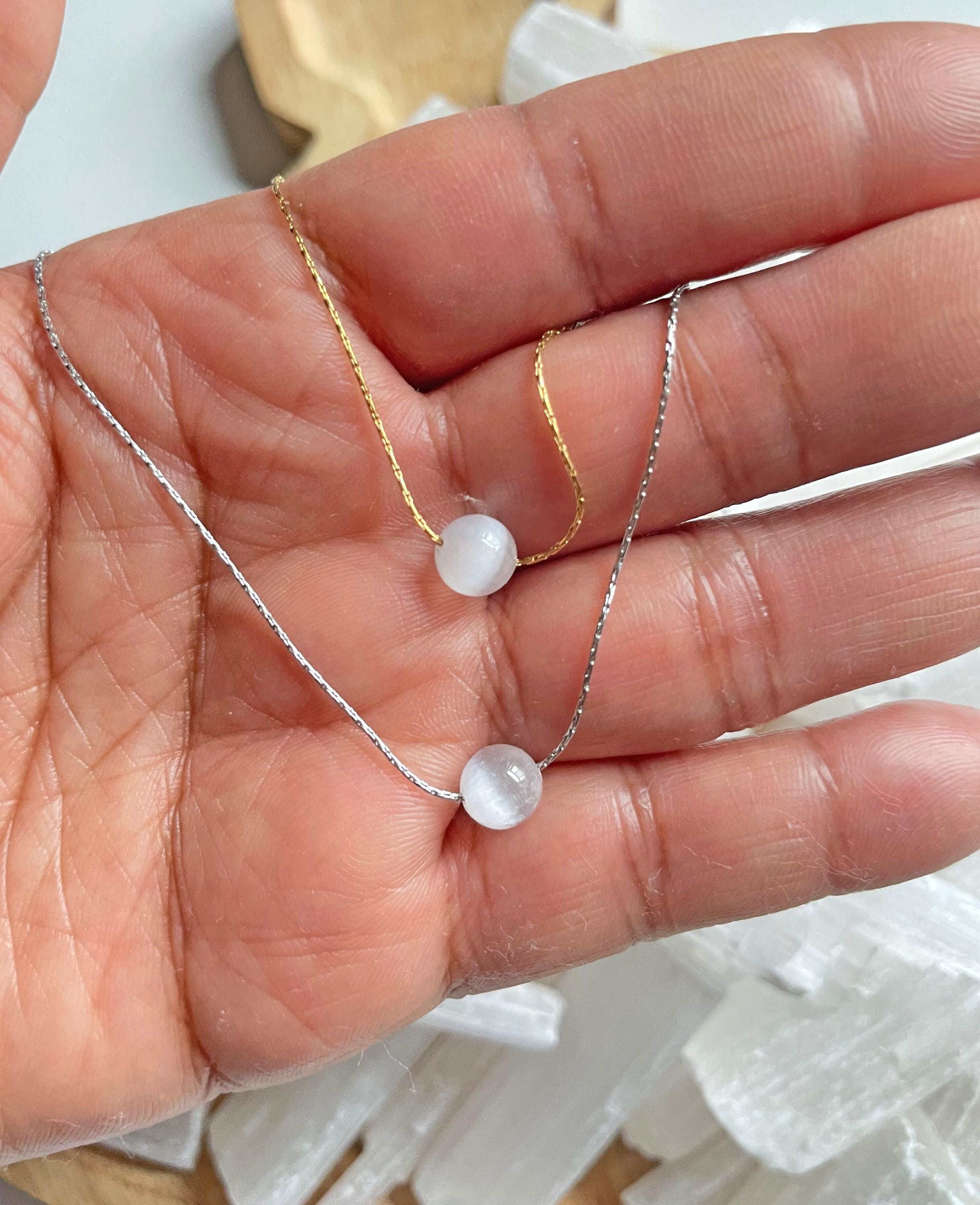 Selenite Crystal Bead Necklace