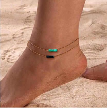 Anklet Natural Stone- Lapis-Amazonite-Tigers eye-Jade-Labradorite