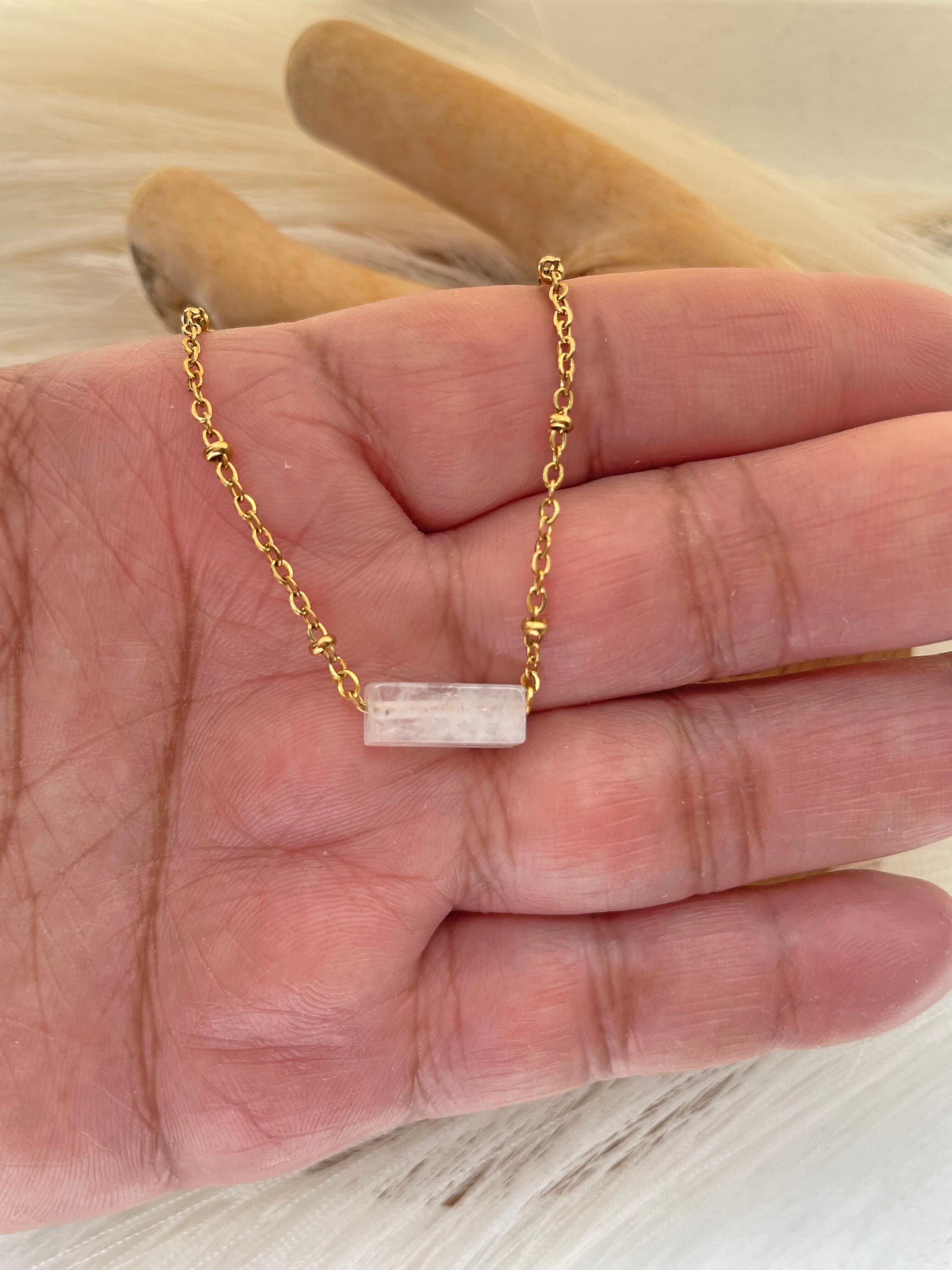 Clear Quartz Bar Necklace