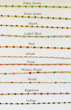 Dainty Enamel tiny Bead Necklace