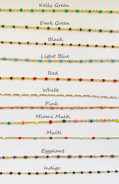 Dainty Enamel tiny Bead Necklace