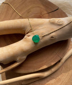 Emerald Tiny Teardrop Pendant Necklace ~ May Birthstone