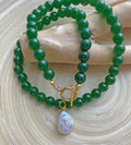 Genuine Jade Pearl Pendant Necklace
