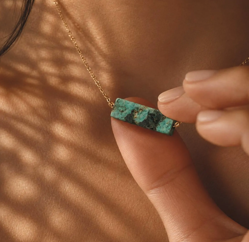 African Turquoise  Pendant Necklace