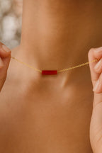 Carnelian Bar Pendant Necklace