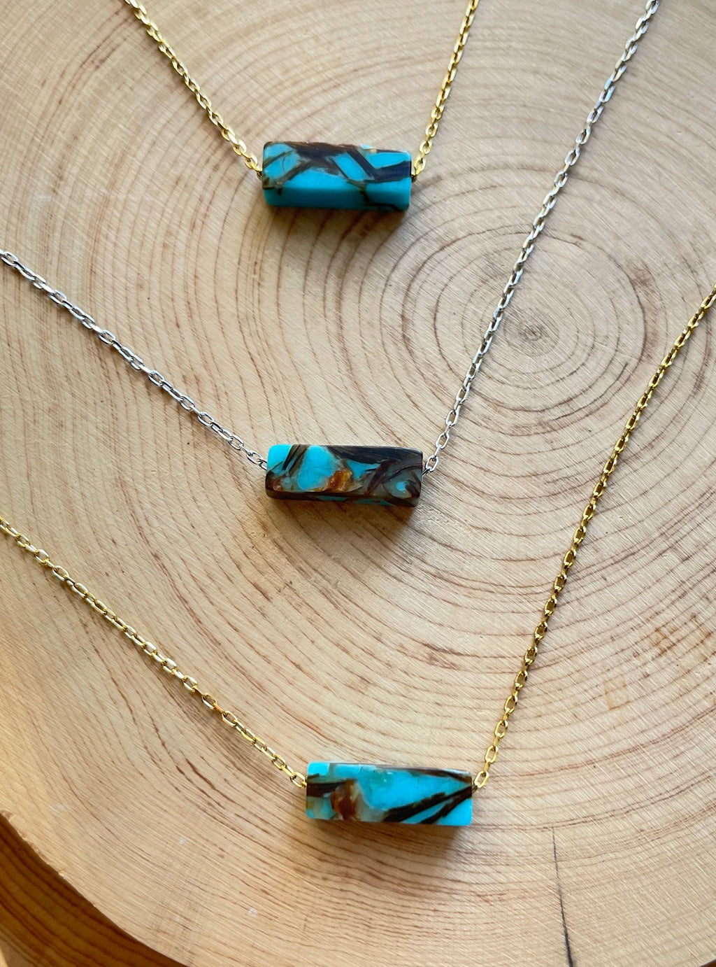Turquoise Bronzite Pendant Necklace