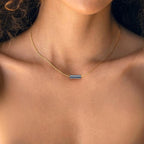 Minimalist Hematite Pendant Necklace: