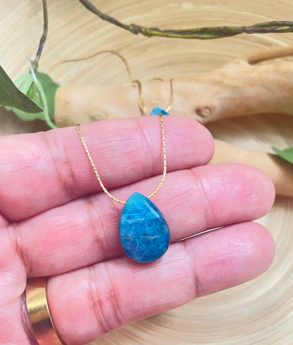 Apatite Teardrop Pendant Necklace