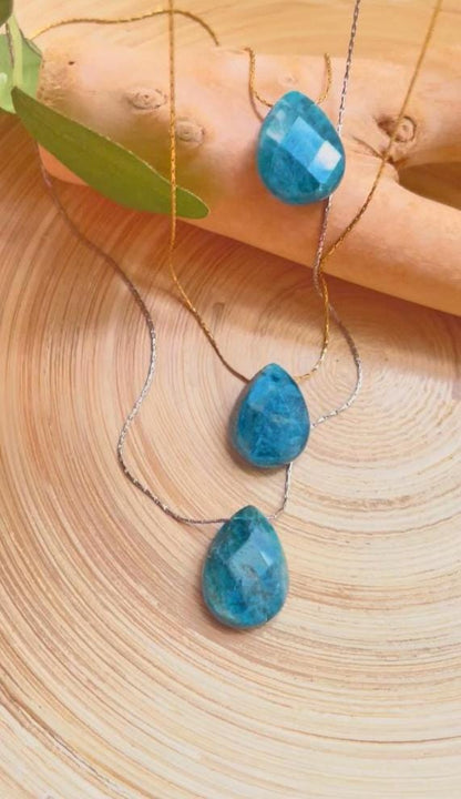 Apatite Teardrop Pendant Necklace