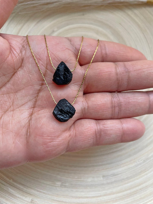 Raw Stone Tourmaline Necklace