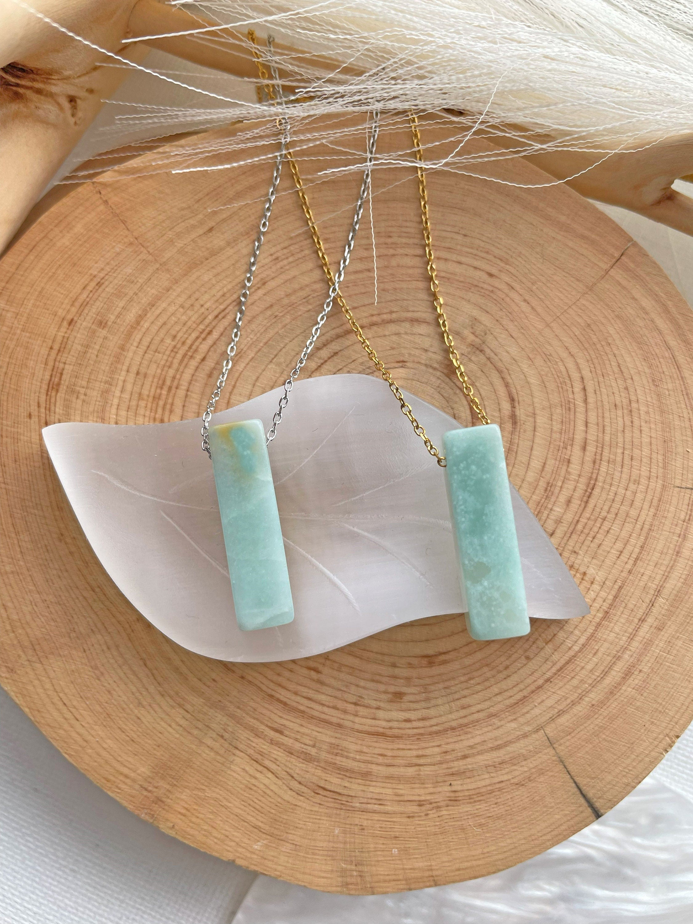 Amazonite Minimalist Bar Necklace