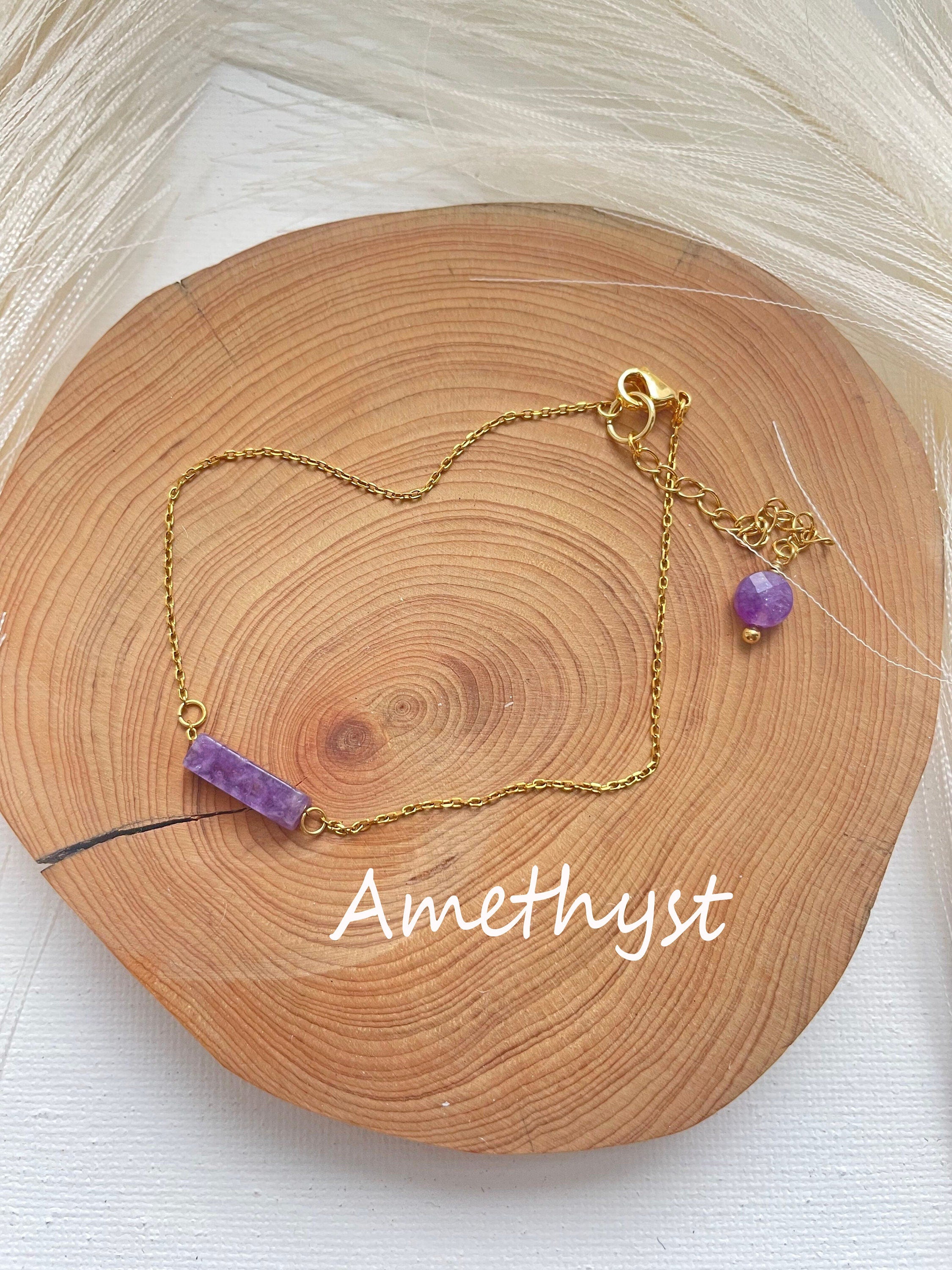 Gemstone Crystal Bracelet~ Amethyst, Tigers eye, Obsidian and more