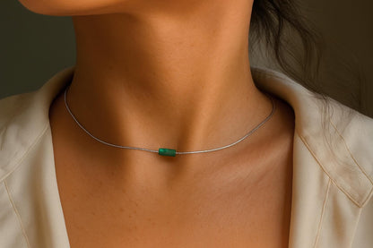 Dainty Jade Minimalist Tiny Pendant Necklace