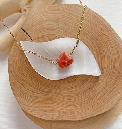 Carnelian Raw Stone Necklace