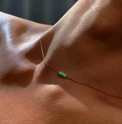 Dainty Jade Minimalist Tiny Pendant Necklace