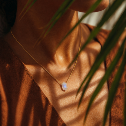 Minimalist Moonstone Point Necklace