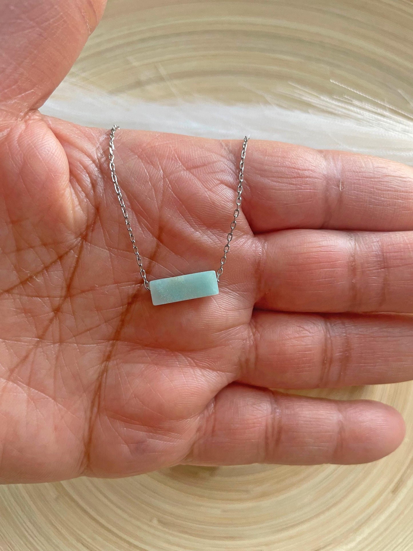 Amazonite Pendant Minimalist Necklace