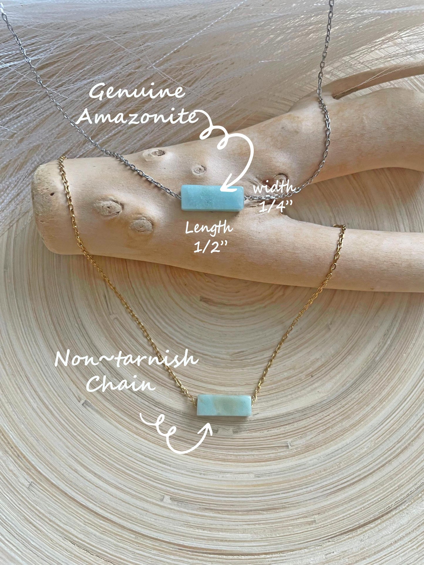 Amazonite Pendant Minimalist Necklace