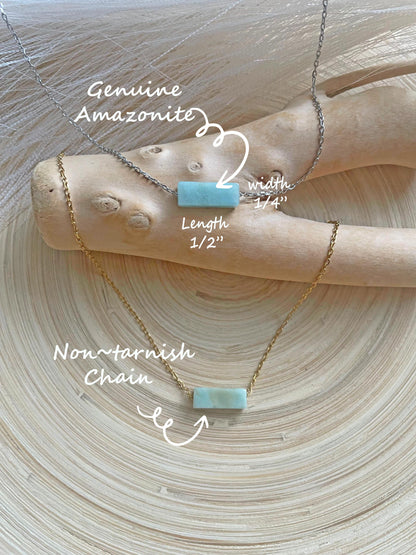 Amazonite Pendant Minimalist Necklace