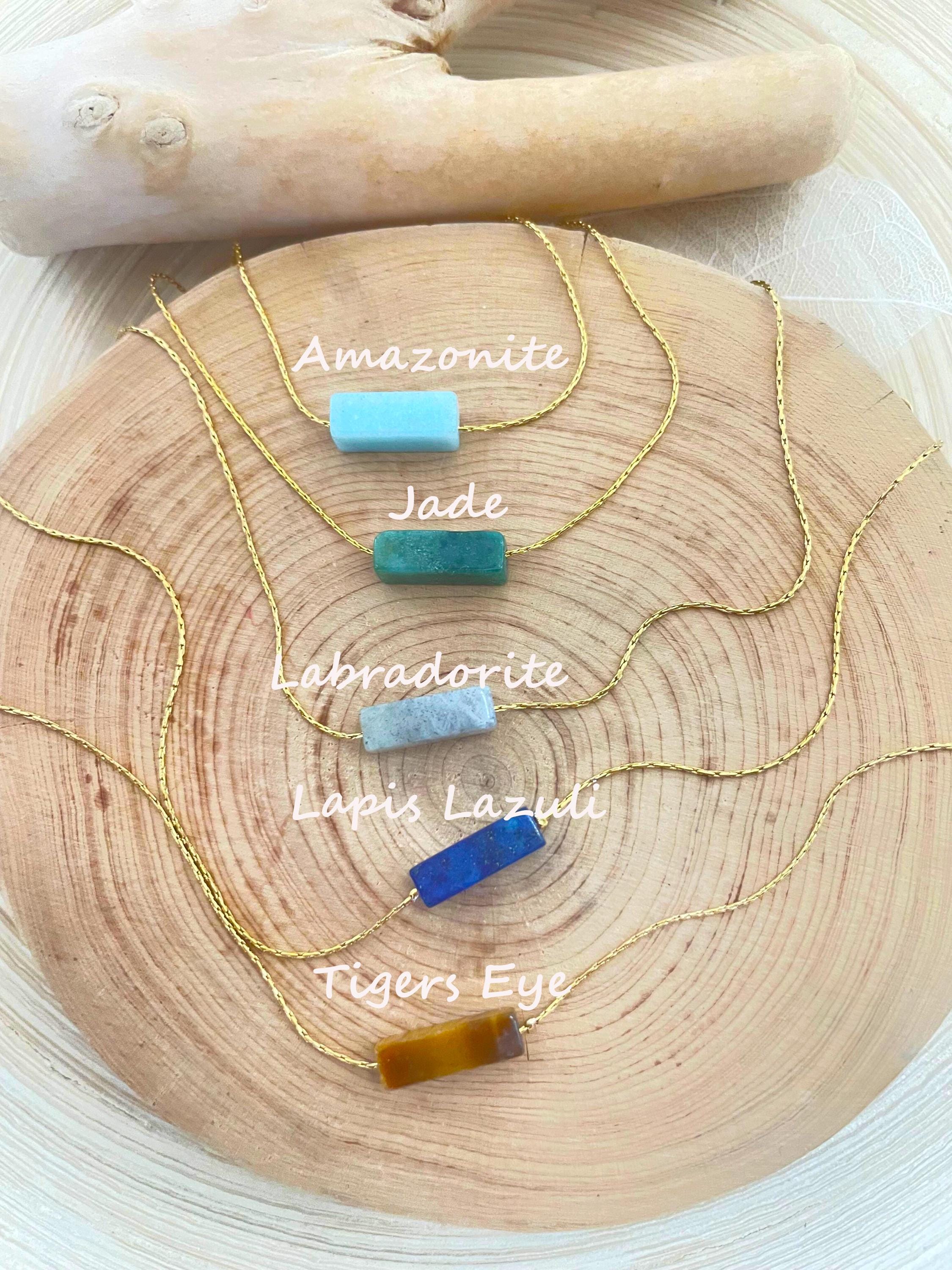 Anklet Natural Stone- Lapis-Amazonite-Tigers eye-Jade-Labradorite