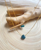 Jade Minimalist Crystal Two Layer Necklace 14K Gold Plated, Gemstone Jewelry for Her, Jade Layered Dainty Necklace , Crystal Necklaces