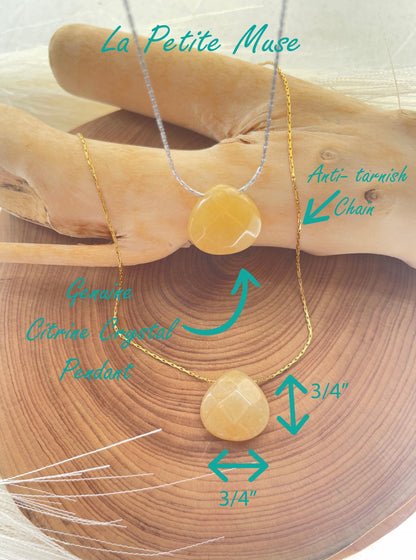 Citrine Teardrop Gemstone Pendant