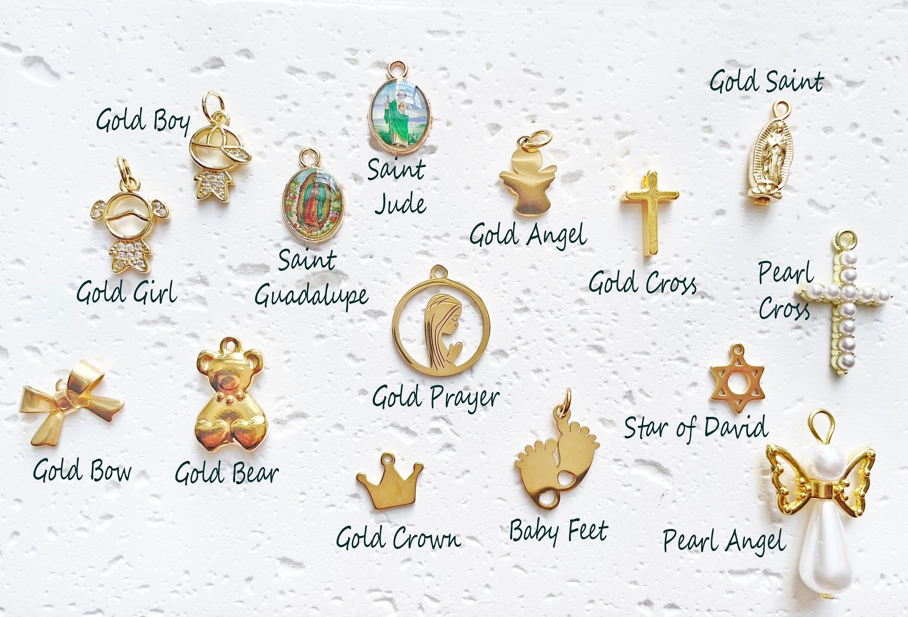 Personalized Baby Pin~  Shower Gift~ Crib Brooch~ Gold Beaded Charms Baby Pin