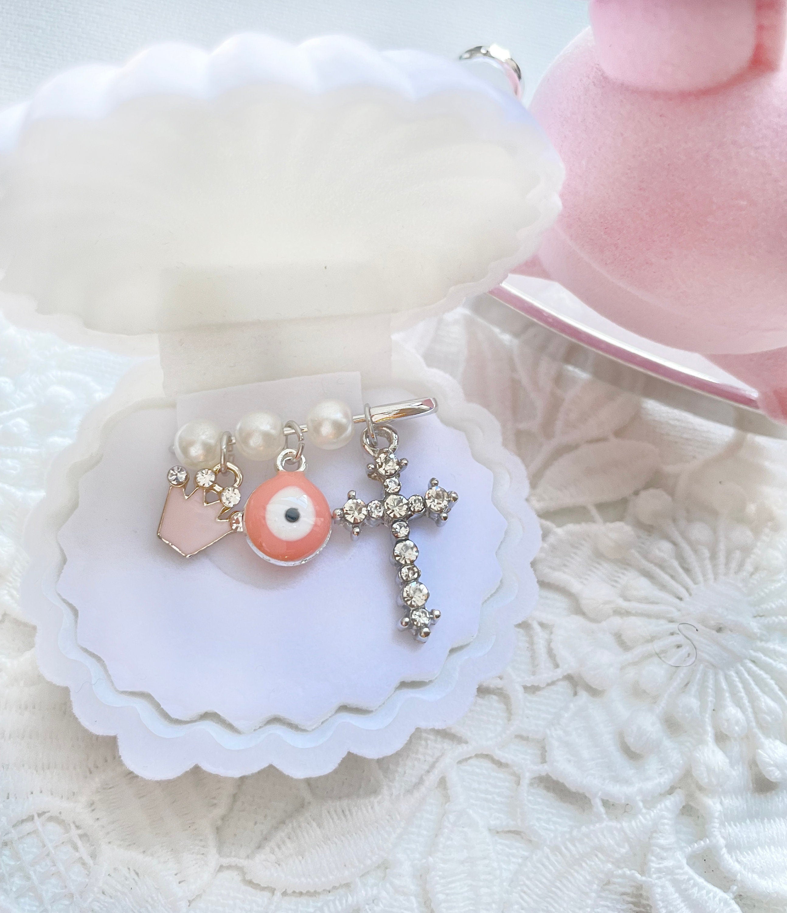 Personalized Silver Baby Pearl Pin ~Shell Giftbox ~