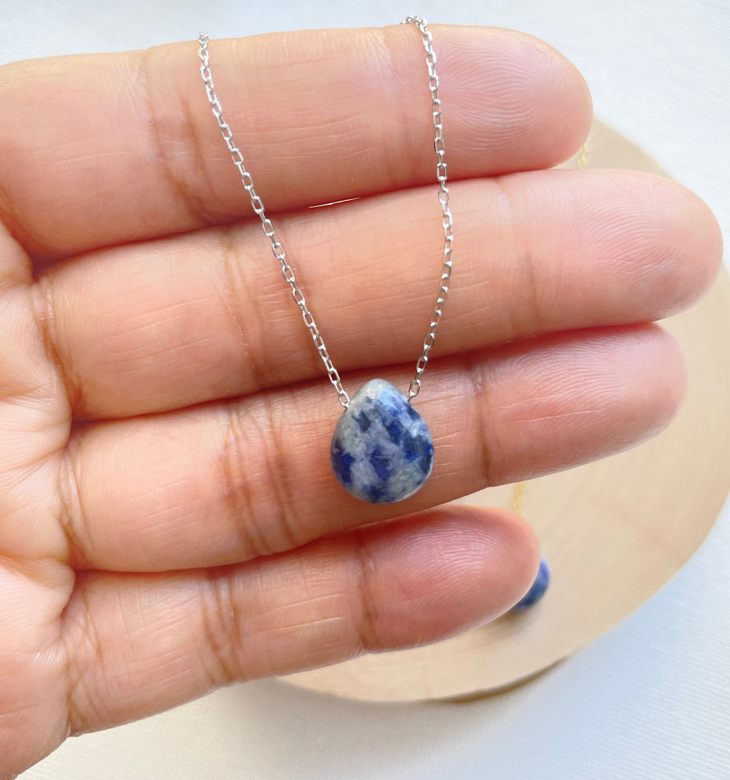 Sodalite Tear Drop Necklace~ Minimalist