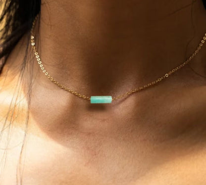 Amazonite Pendant Minimalist Necklace
