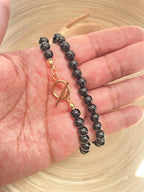 Obsidian Bead Toggle Clasp Necklace