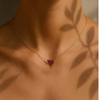 Carnelian Triangle Minimalist Necklace