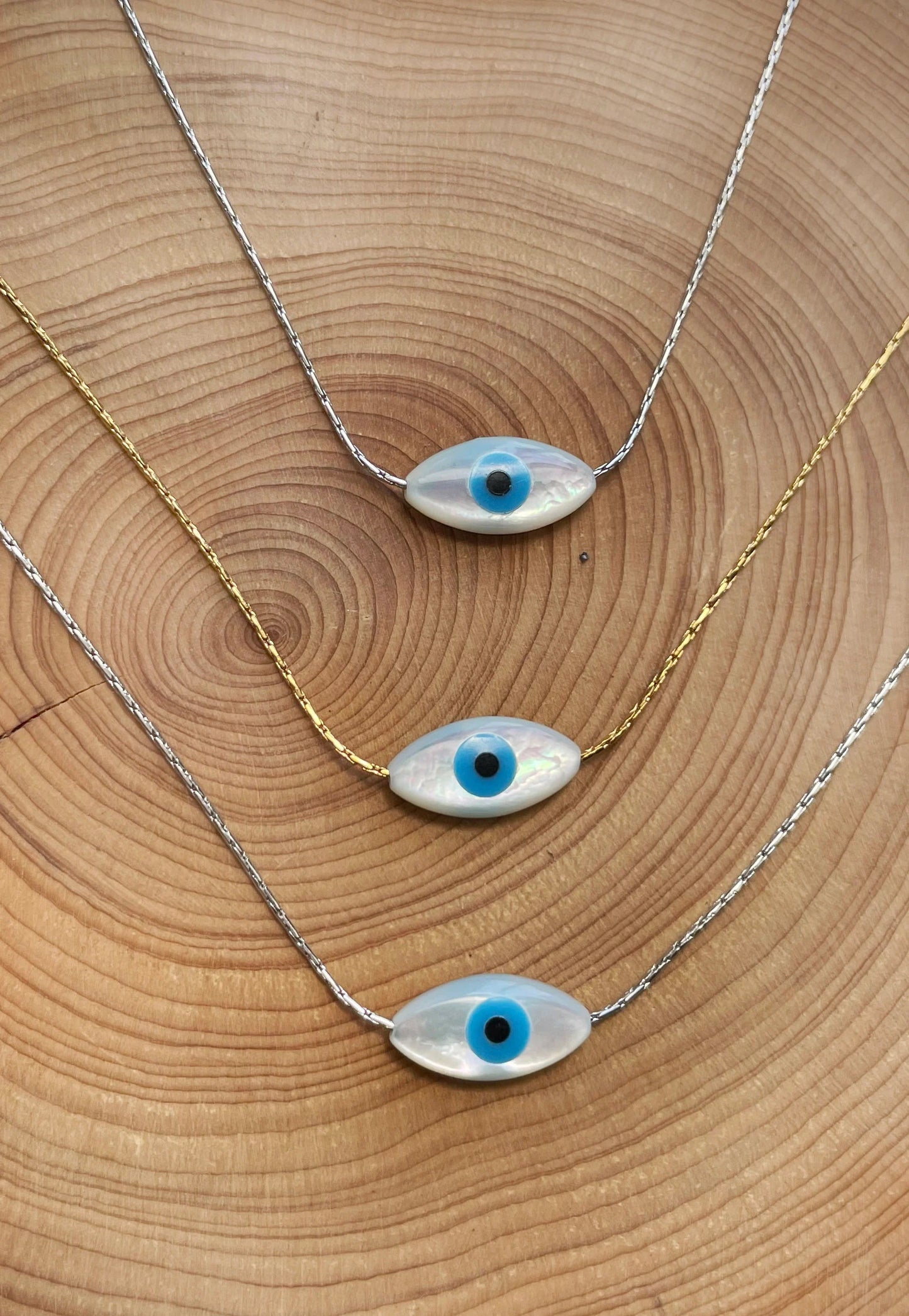 Evil eye Minimalist Necklace gold 