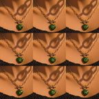 Personalized Zodiac Initial Heart  ~ Jade  Necklace