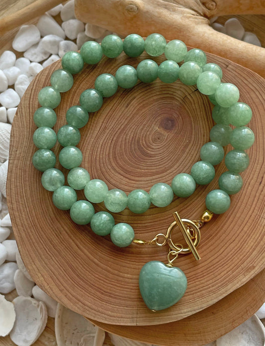 Green Aventurine Heart Necklace