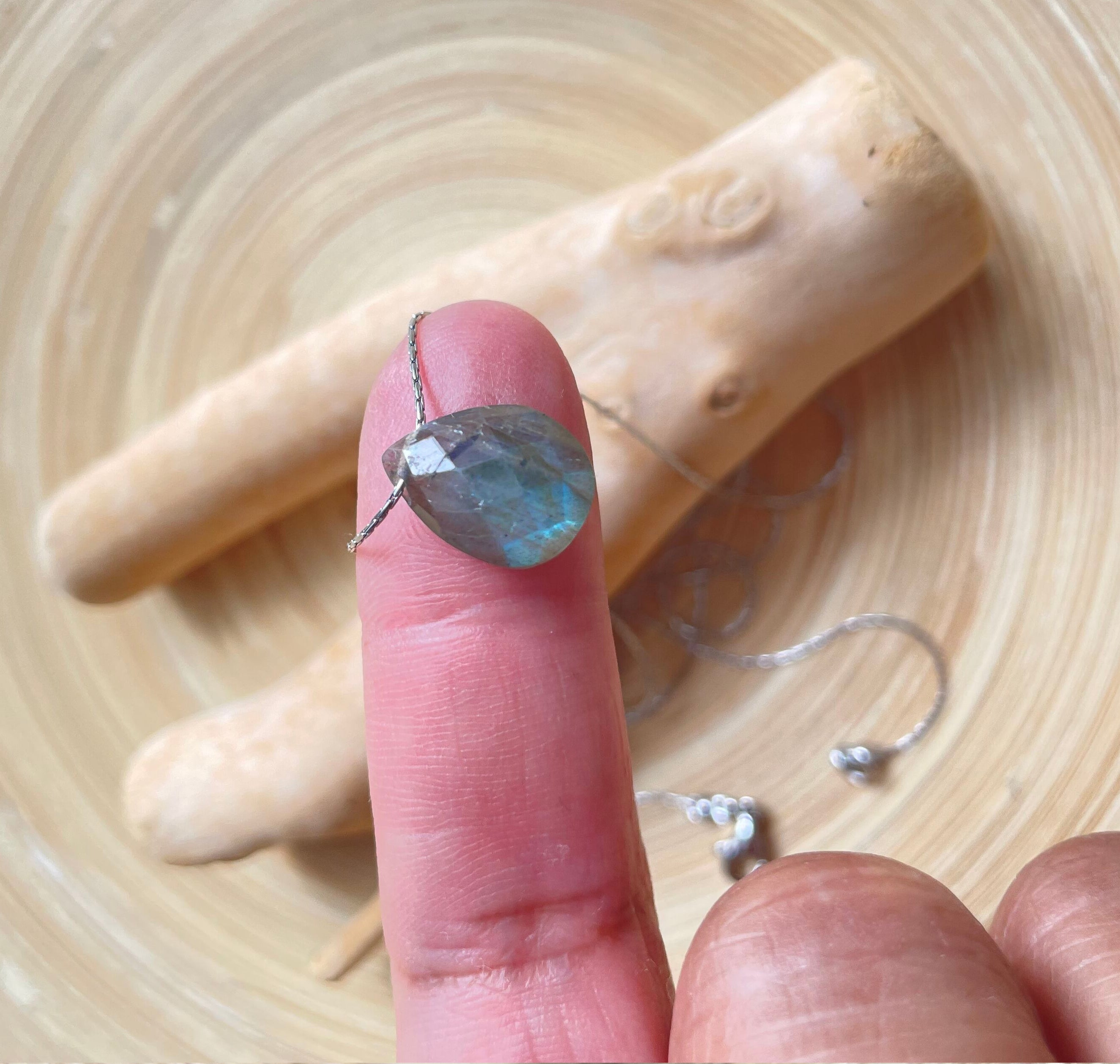 Labradorite teardrop necklace