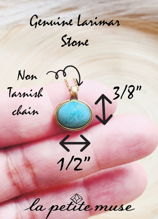 Larimar Gold Necklace 