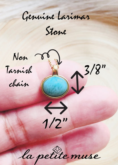 Larimar Gold Necklace 
