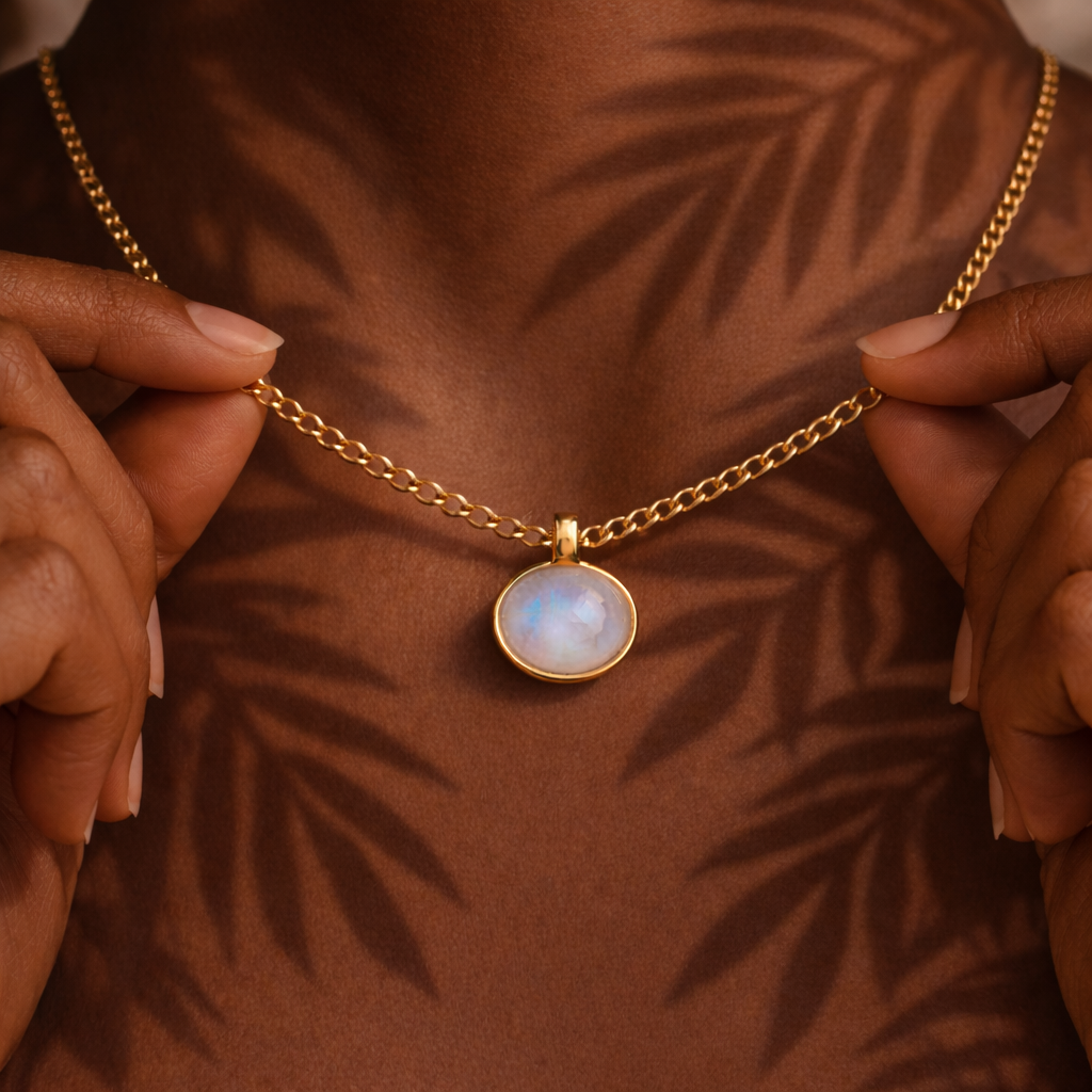 Moonstone Gold Elegant Necklace Gift 
