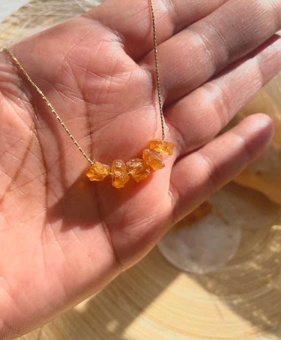 Citrine Raw Bead Necklace