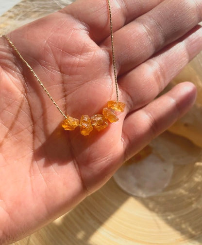 Citrine Raw Bead Necklace