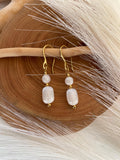Selenite Gold Plated Dangle Earrings