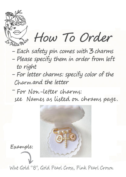 Personalized Stroller Baptism  Baby Pearl Pin