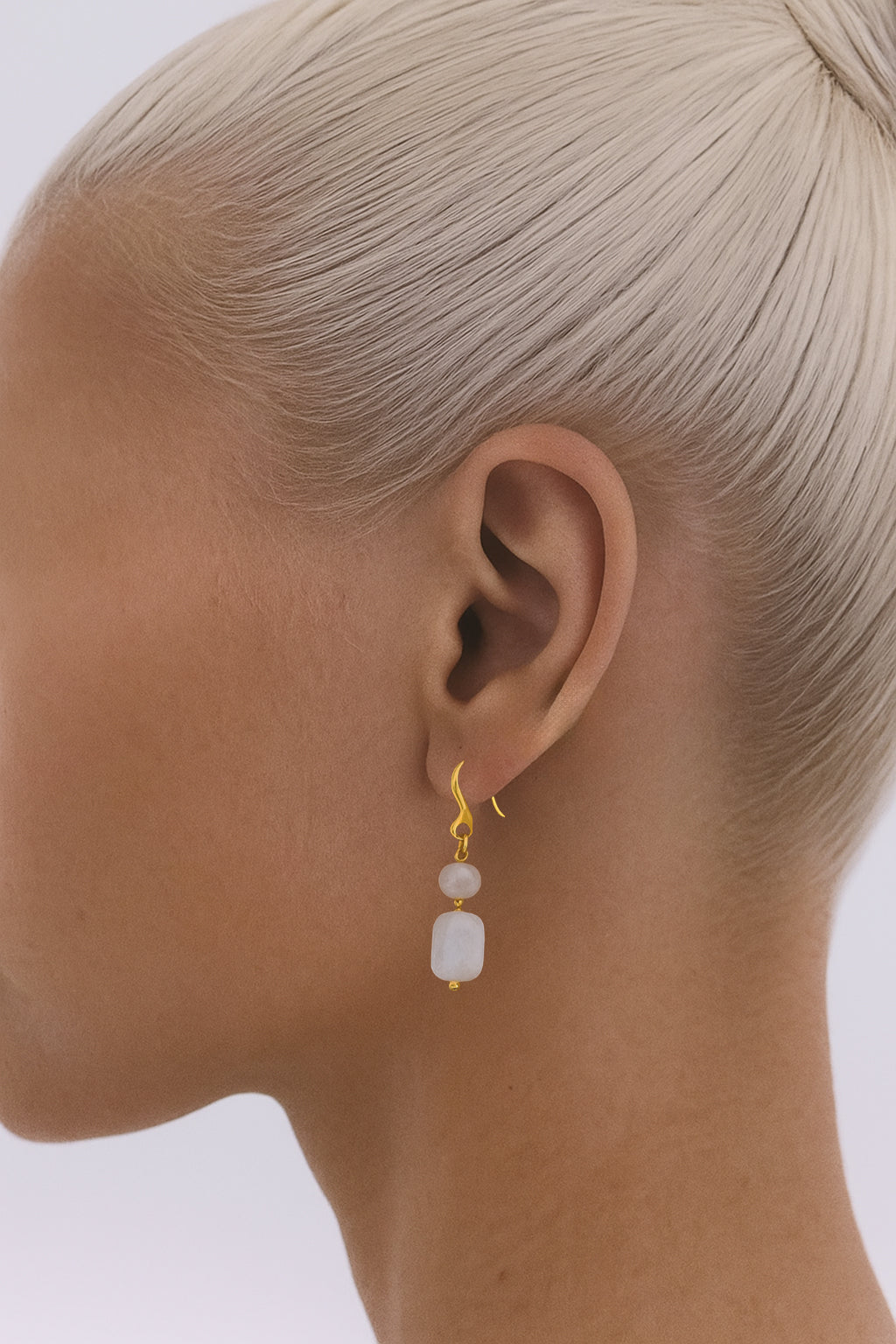 Selenite Minimalist Crystal Earrings 14K Gold Plated,