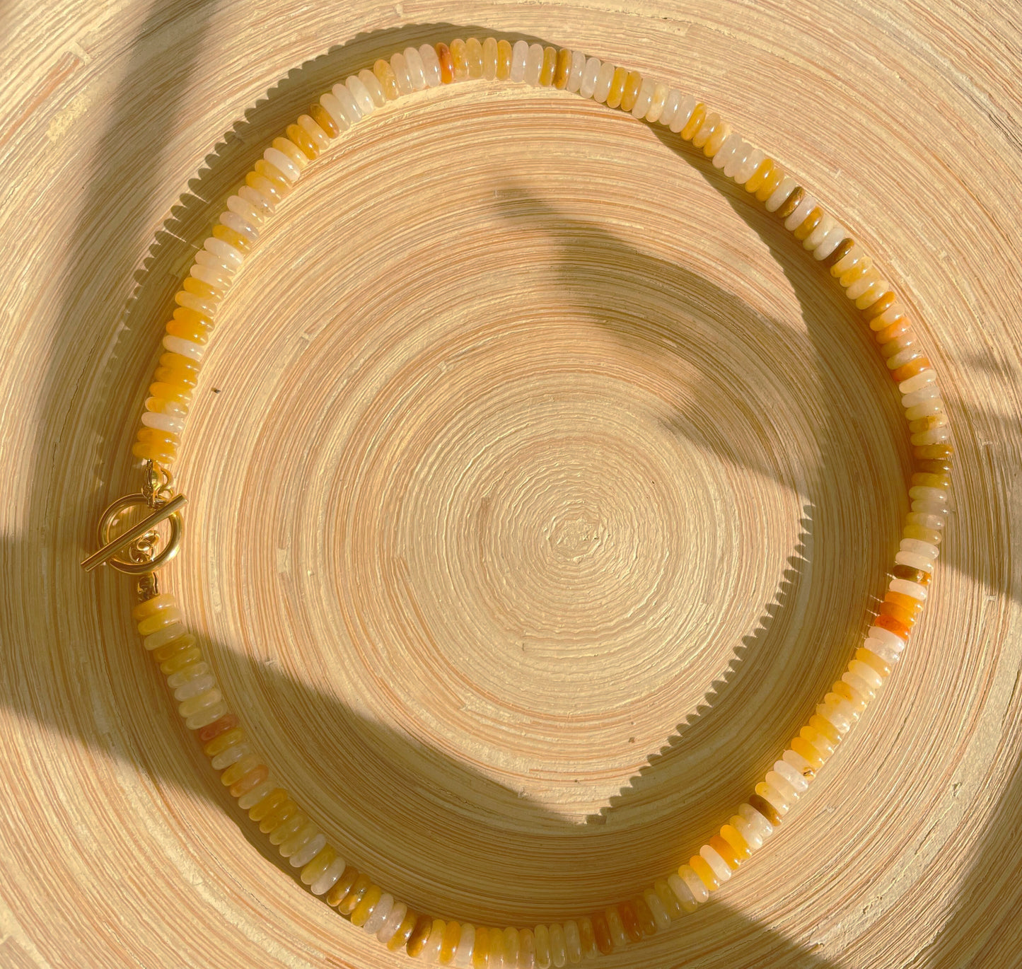 Citrine Beaded Toggle Necklace